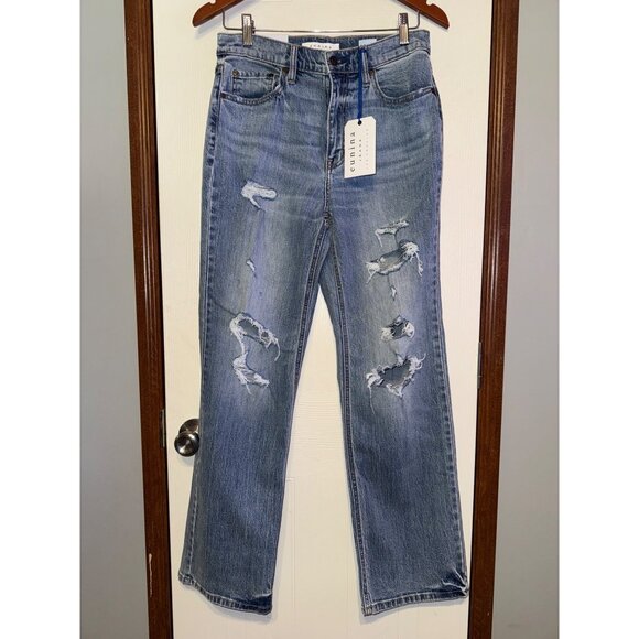 NWT Eunina Codi Distressed Medium Wash High Rise Dad Jeans Sz 7 - Picture 3 of 16